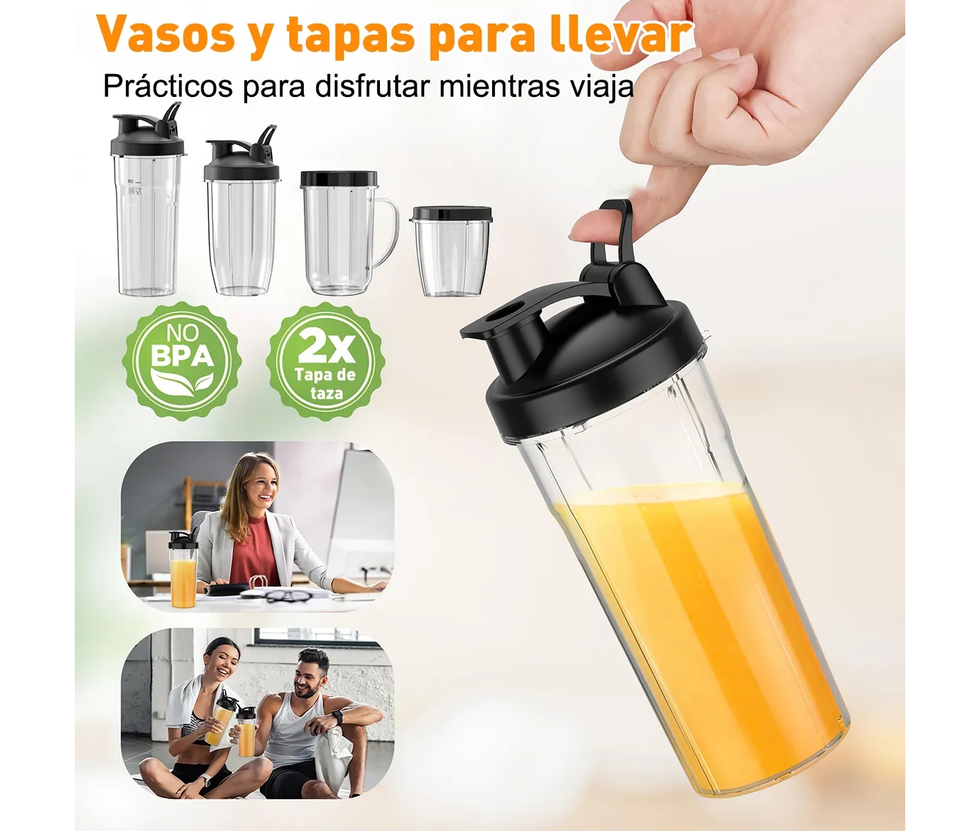 Foto 4 pulgar | Licuadora Eléctrica Portátil Profesional Apta Para Lavavajillas  Eo Safe Imports Esi-20324 Gris