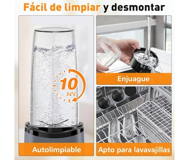 Foto 4 | Licuadora Eléctrica Portátil Profesional Apta Para Lavavajillas Eo Safe Imports Esi-20324 Gris