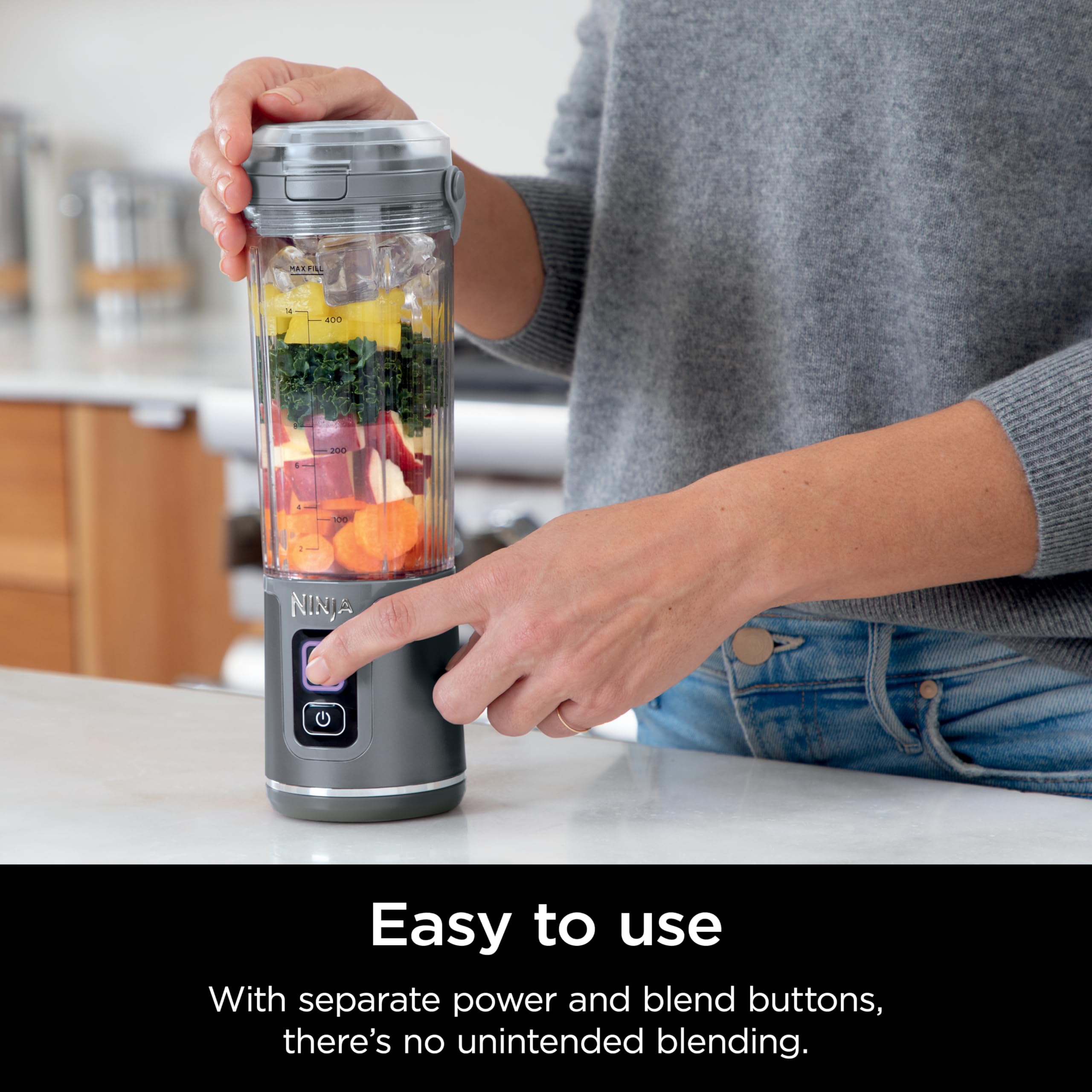 Foto 7 pulgar | Licuadora Portátil Ninja Blast Cl155agy 500 Ml Inalámbrica Gris - Venta Internacional