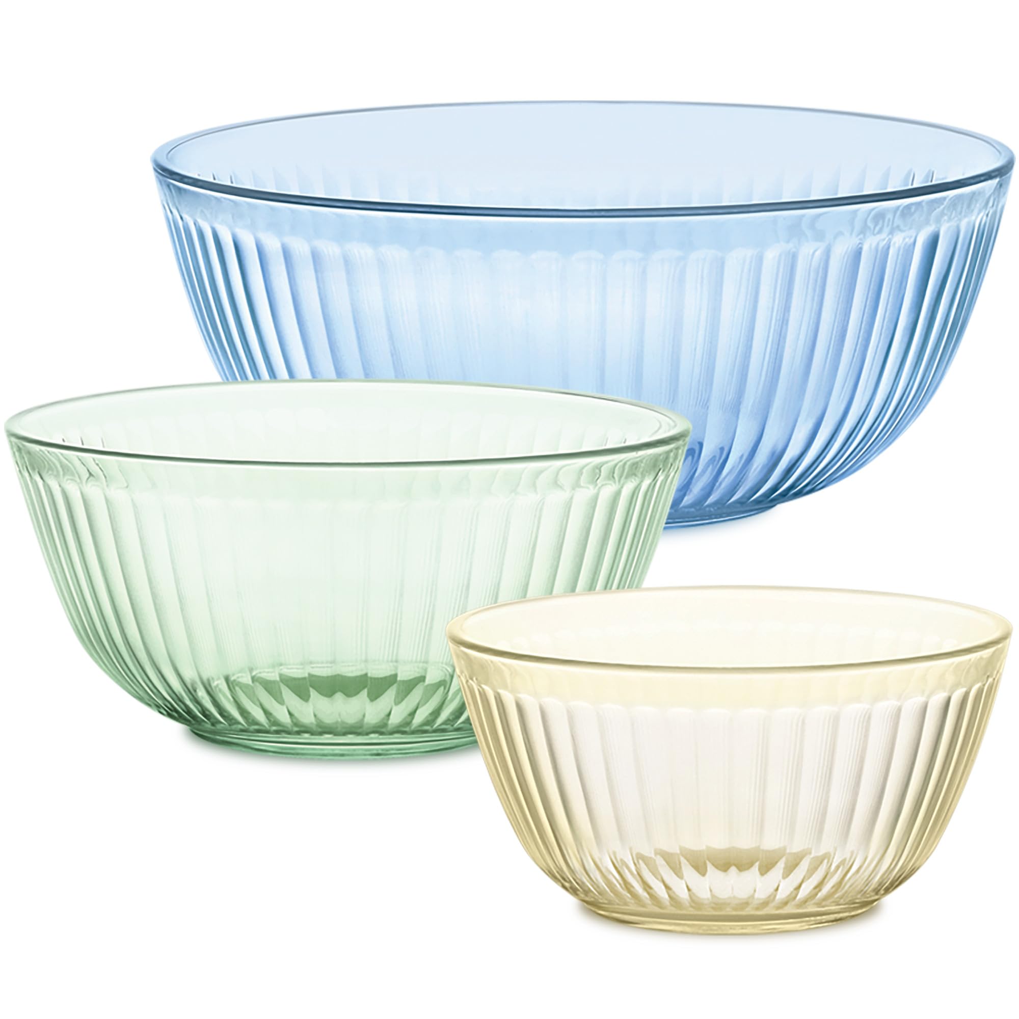 Foto 2 pulgar | Cuencos De Vidrio Para Mezclar Pyrex Colors Tintados  Juego De 3 Piezas De 1 2 L  2 2 L Y 4 2 L - Venta Internacional.
