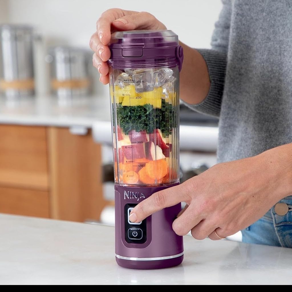 Foto 5 | Ninja Mini Licuadora Blast Blender Portátil De 532ml (18 Oz)  Morada (reacondicionado)