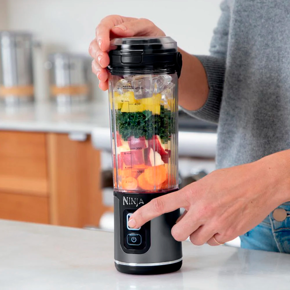 Foto 7 pulgar | Ninja Mini Licuadora Blast Blender Portátil De 473ml (16 Oz)  Azul Marino (reacondicionado)