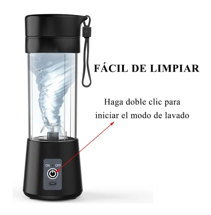 Foto 4 pulgar | Mini Vaso Licuadora Procesadora Portatil Usb Recargable Color Negro