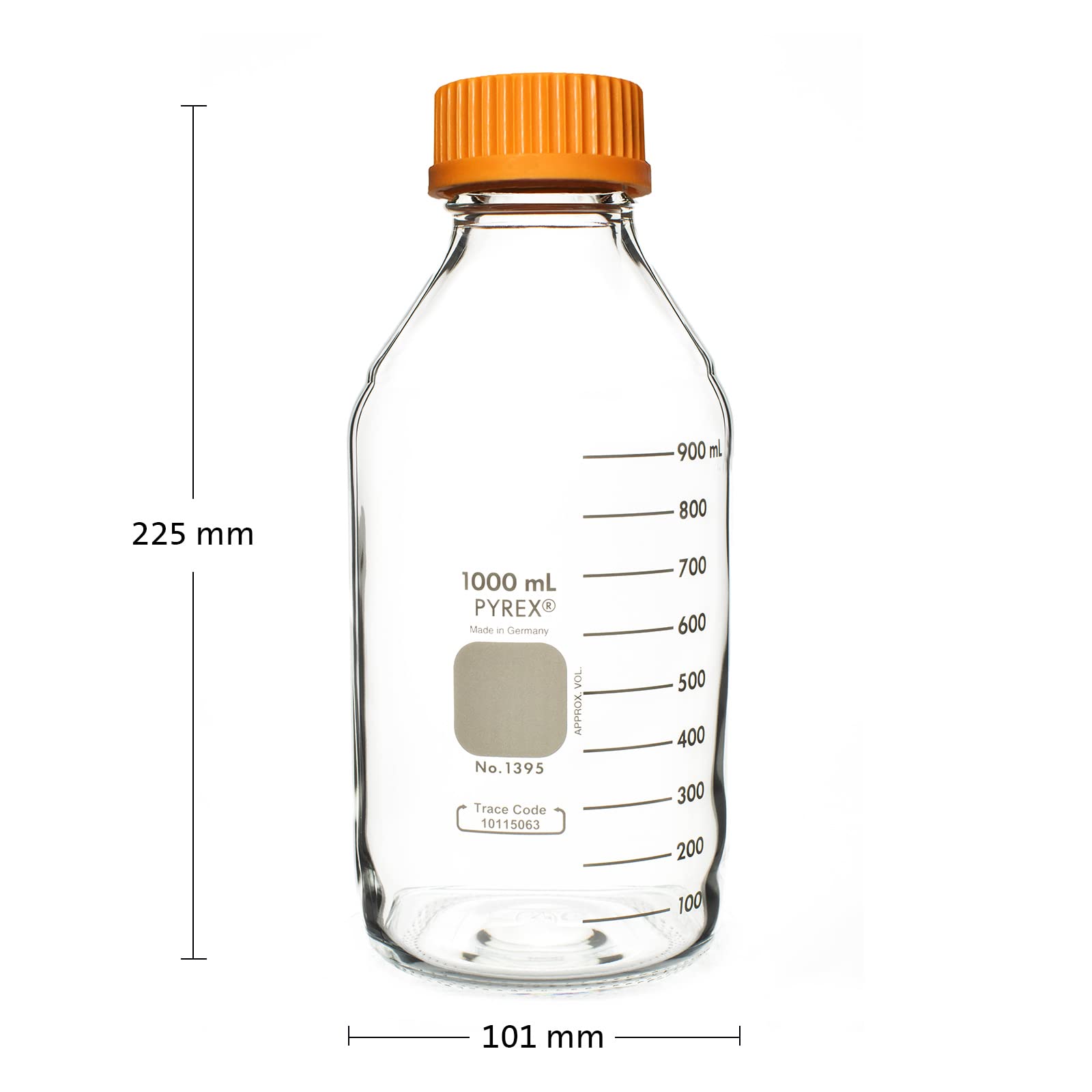 Foto 5 pulgar | Botella De Vidrio Pyrex De 1 Litro Con Tapón De Rosca Gl45  Paquete De 2 - Venta Internacional.