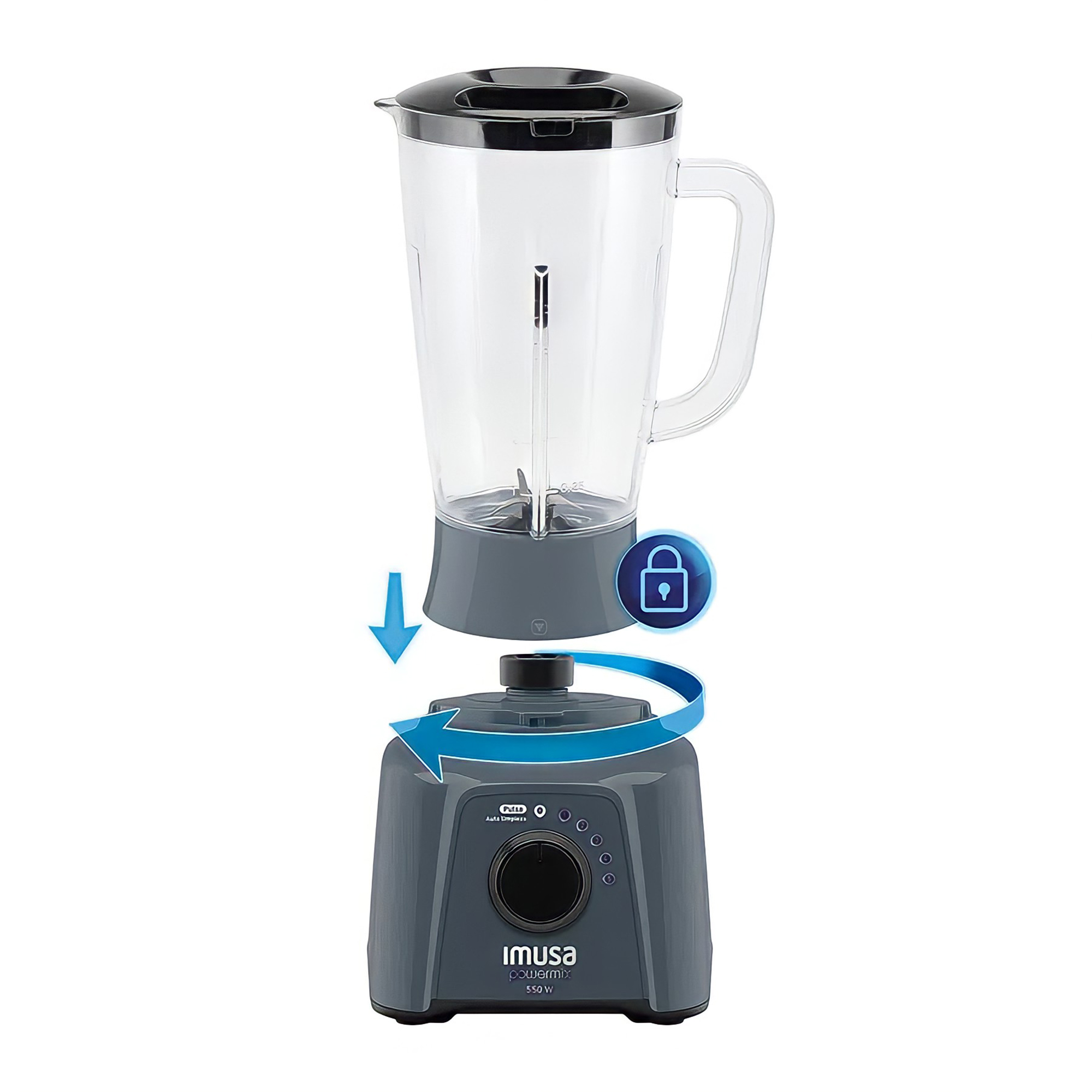 Foto 4 pulgar | Licuadora T-Fal Powermix 2 Velocidades Vidrio Gris