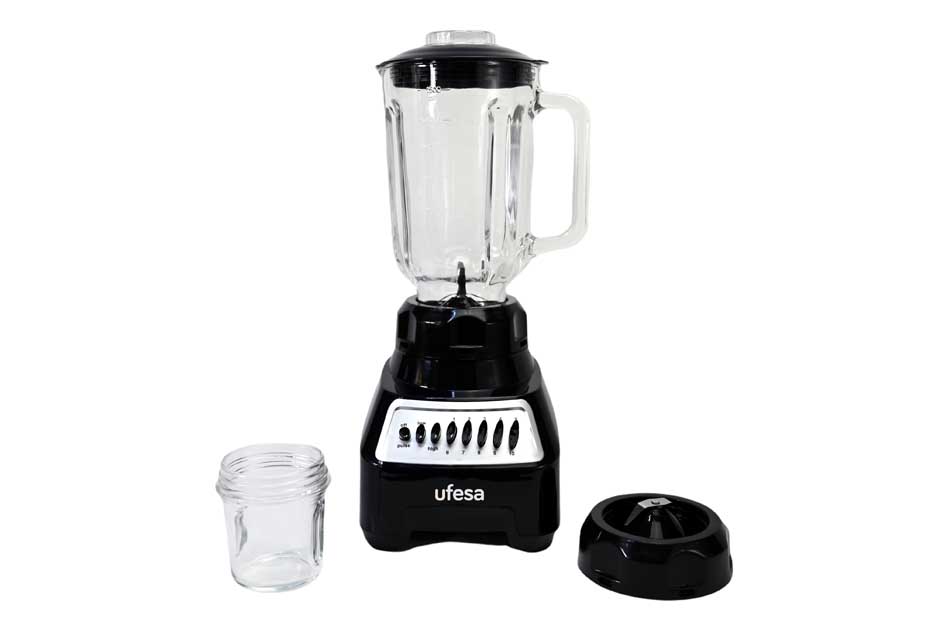 Foto 2 pulgar | Licuadora Ufesa Málaga Vaso Vidrio 10 Velocidades color Negro con Mini Procesador