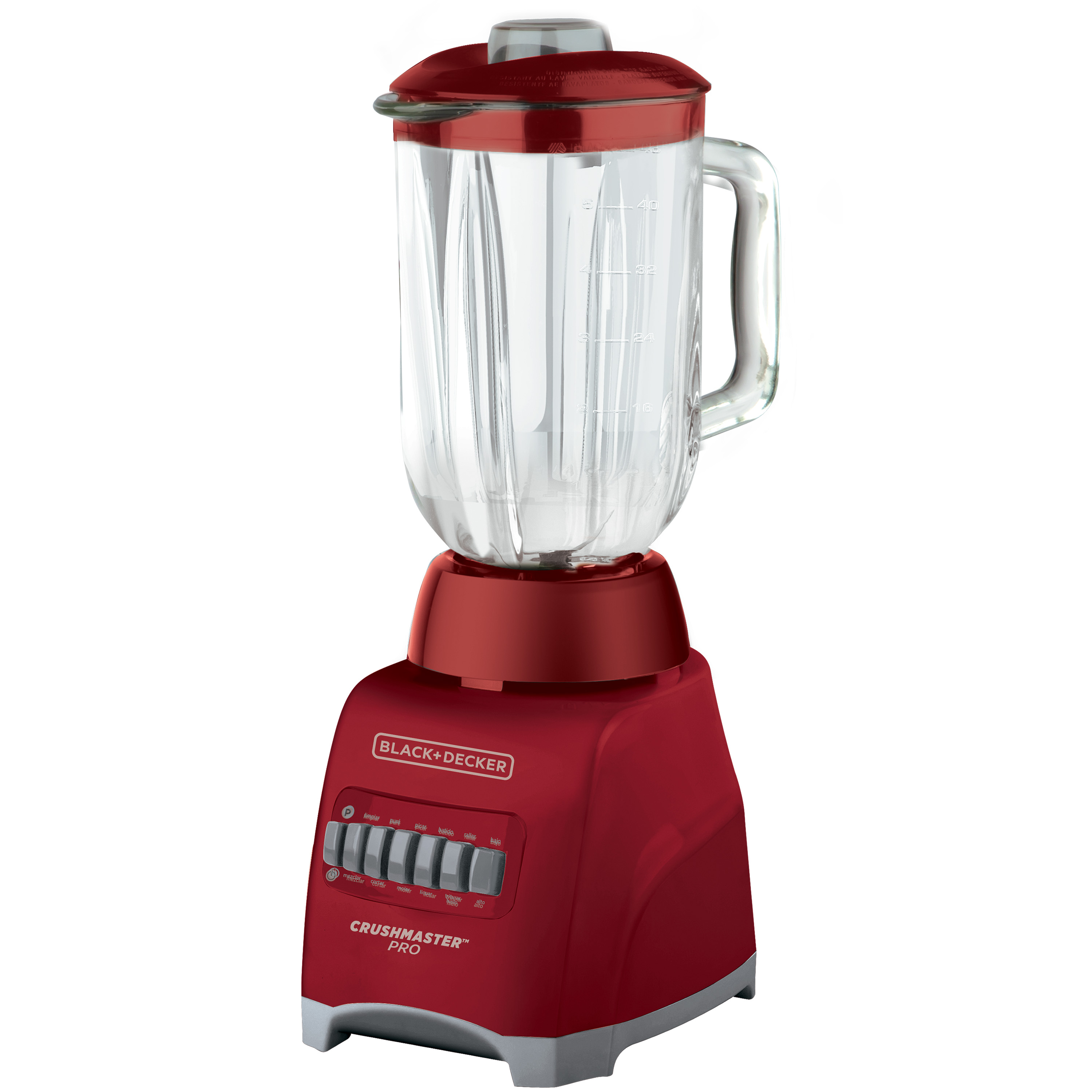 Licuadora Black+Decker BL1000RG color Rojo 10 VEL 1.25 L Vaso de Vidrio Crush Master Pro