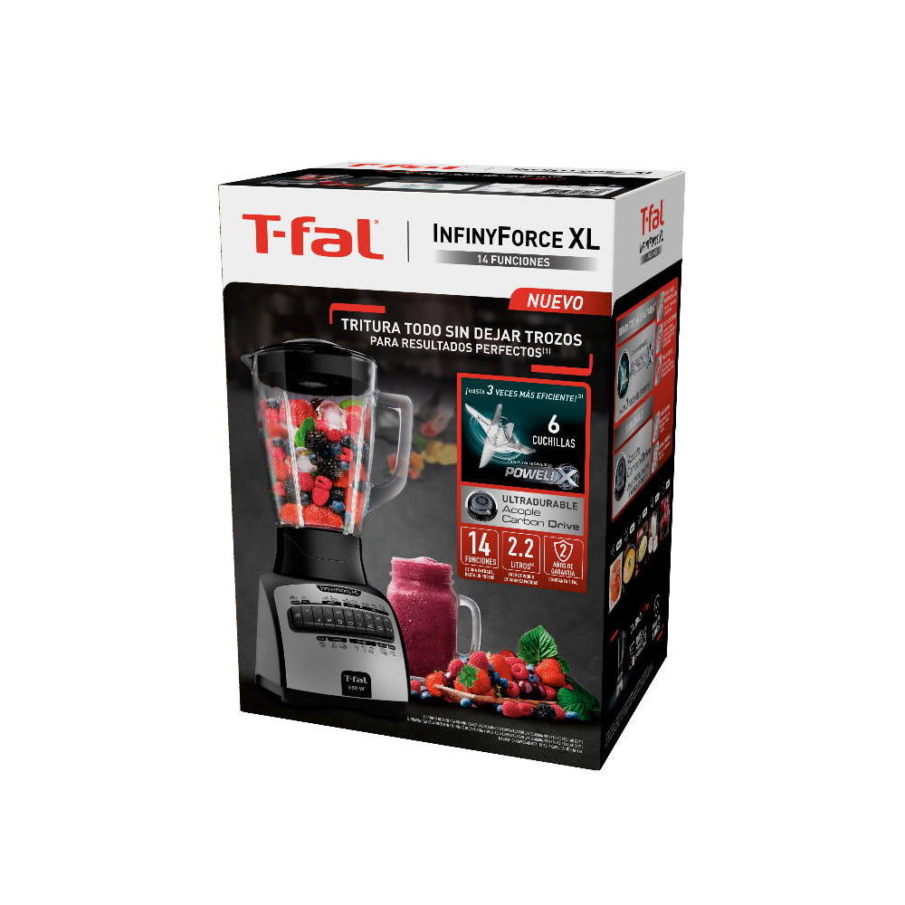 Foto 4 pulgar | Licuadora T-fal LN8248NX color Negro 14 Velocidades Vaso de Vidrio