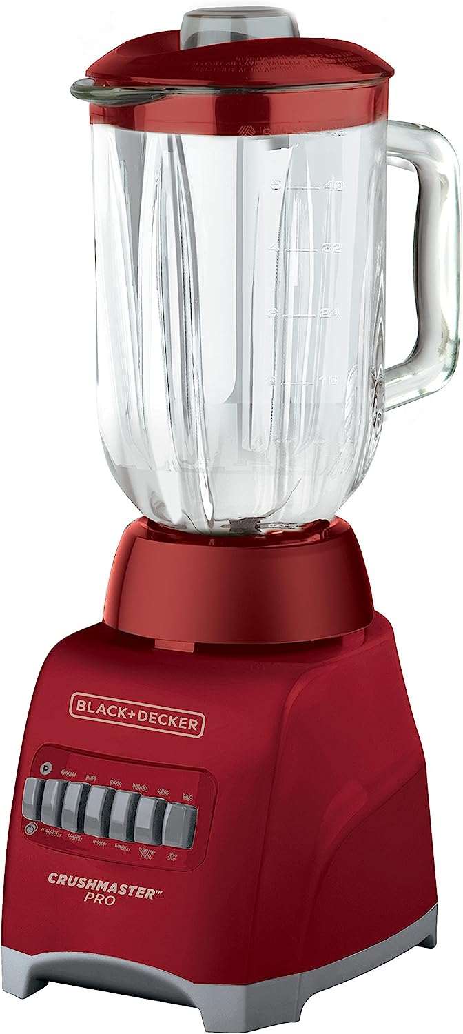 Licuadora Black+Decker BL1000RG color Rojo con Vaso de Vidrio