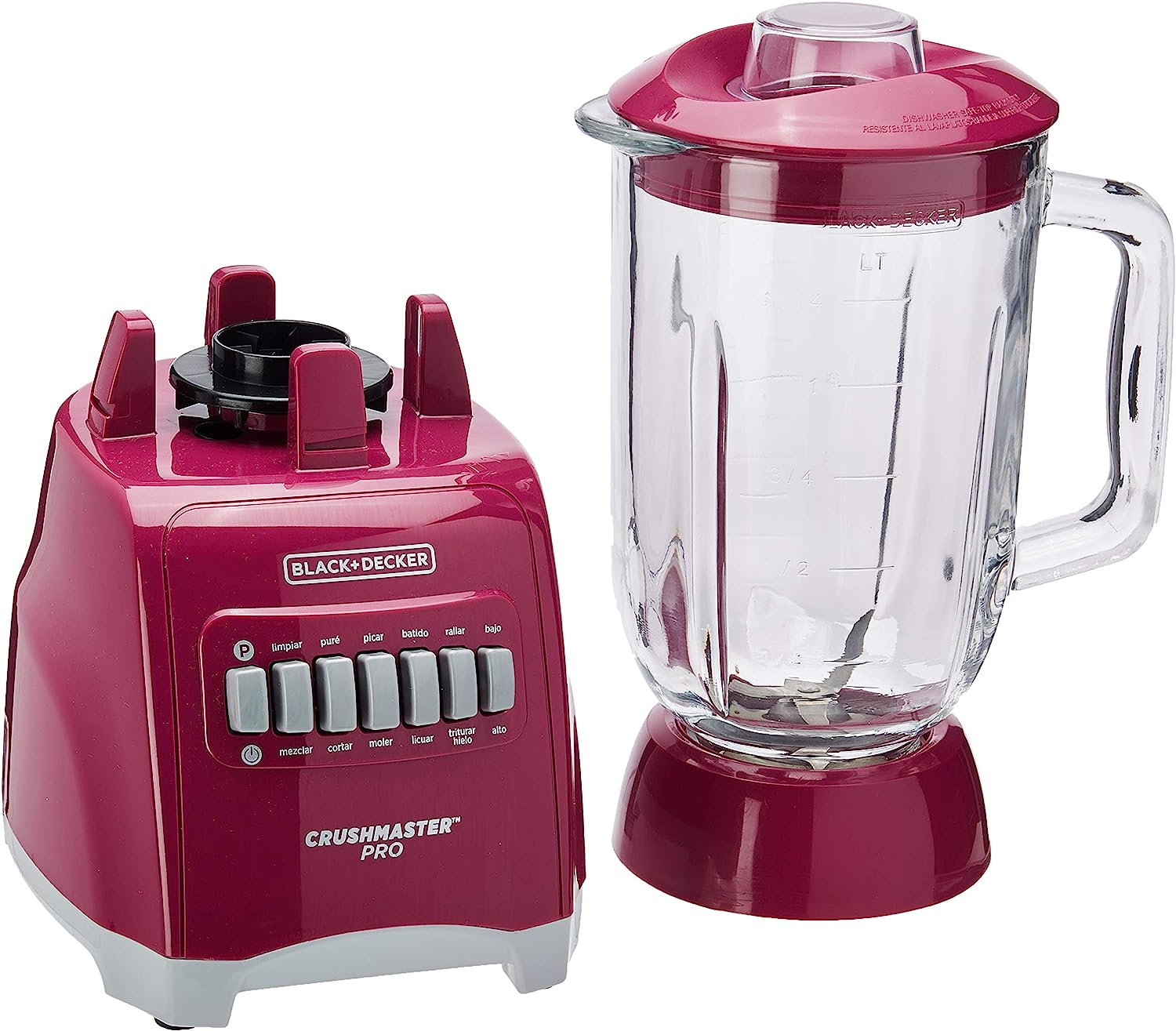 Licuadora Black+Decker BL1000FG color Púrpura con Vaso de Vidrio