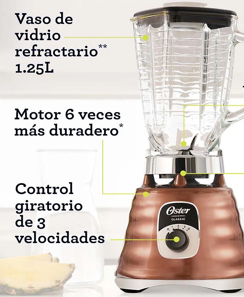 Foto 4 pulgar | Licuadora Oster 3 Vel Blst4128 Metálica Cobre