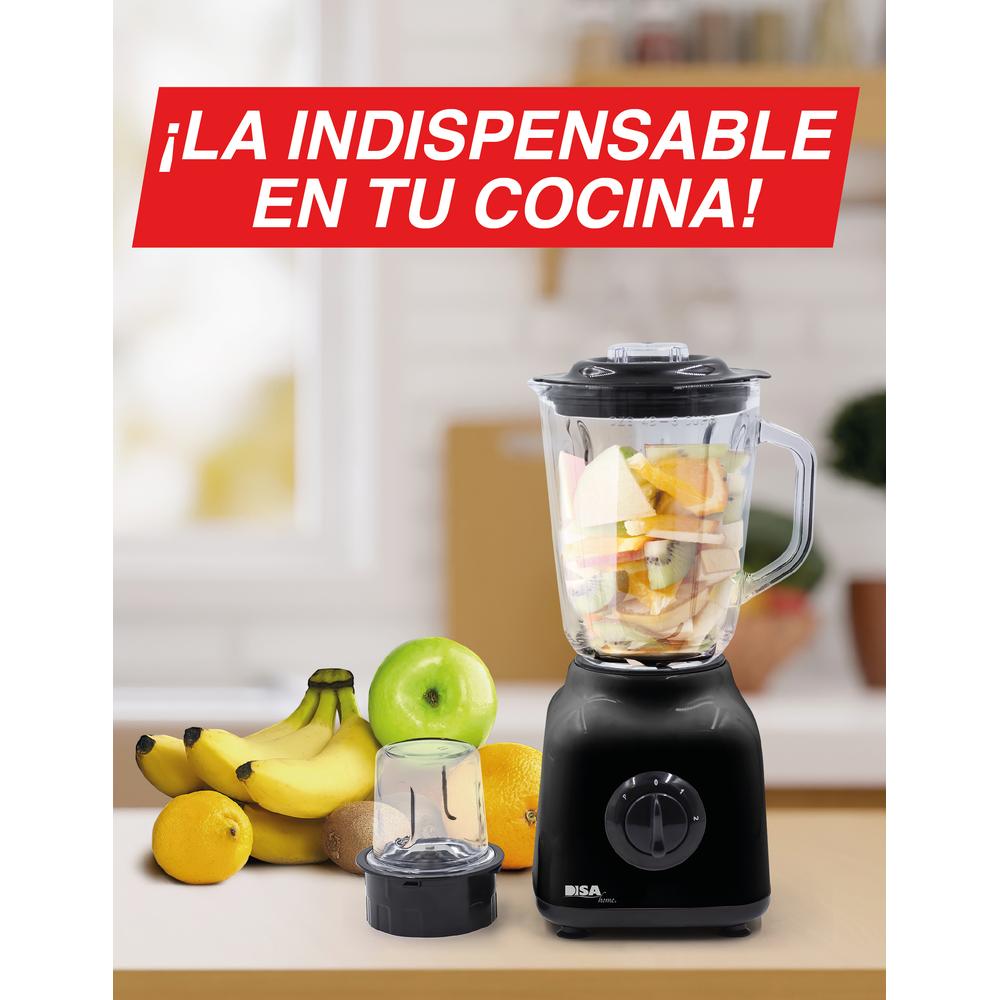 Foto 4 | Licuadora Disa Home Essential Vaso Vidrio 1.5 L 2vel.+ Pulso color Negro