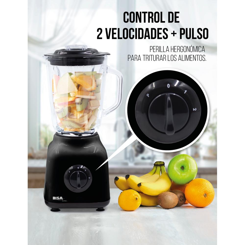 Foto 6 pulgar | Licuadora Disa Home Essential Vaso Vidrio 1.5 L 2vel.+ Pulso color Negro