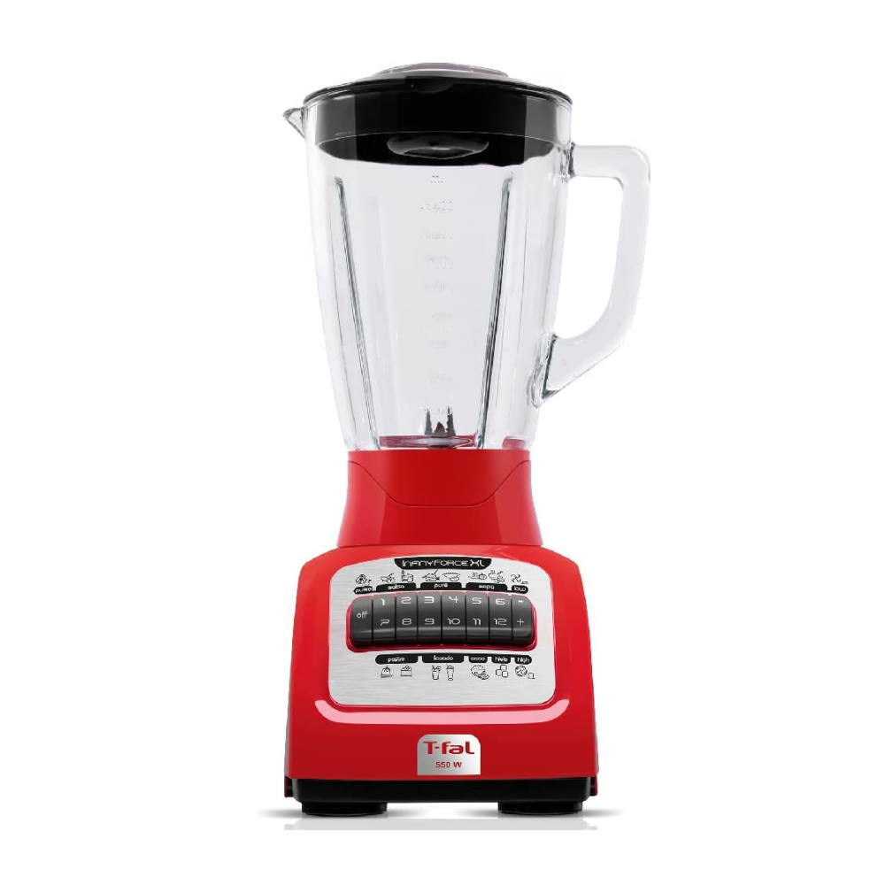 Licuadora T-Fal LN8225MX color Rojo Vaso de Vidrio