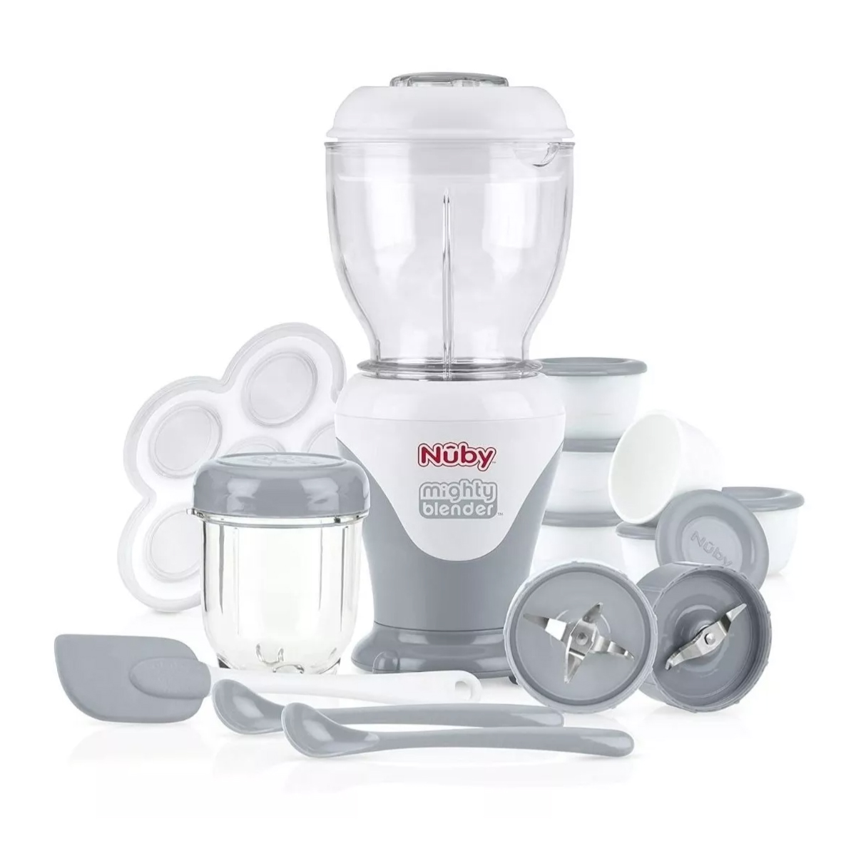 Licuadora Nuby Mighty Blender 5685 color Gris 22 Piezas