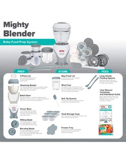 Foto 3 | Licuadora Nuby Mighty Blender 5685 color Gris 22 Piezas