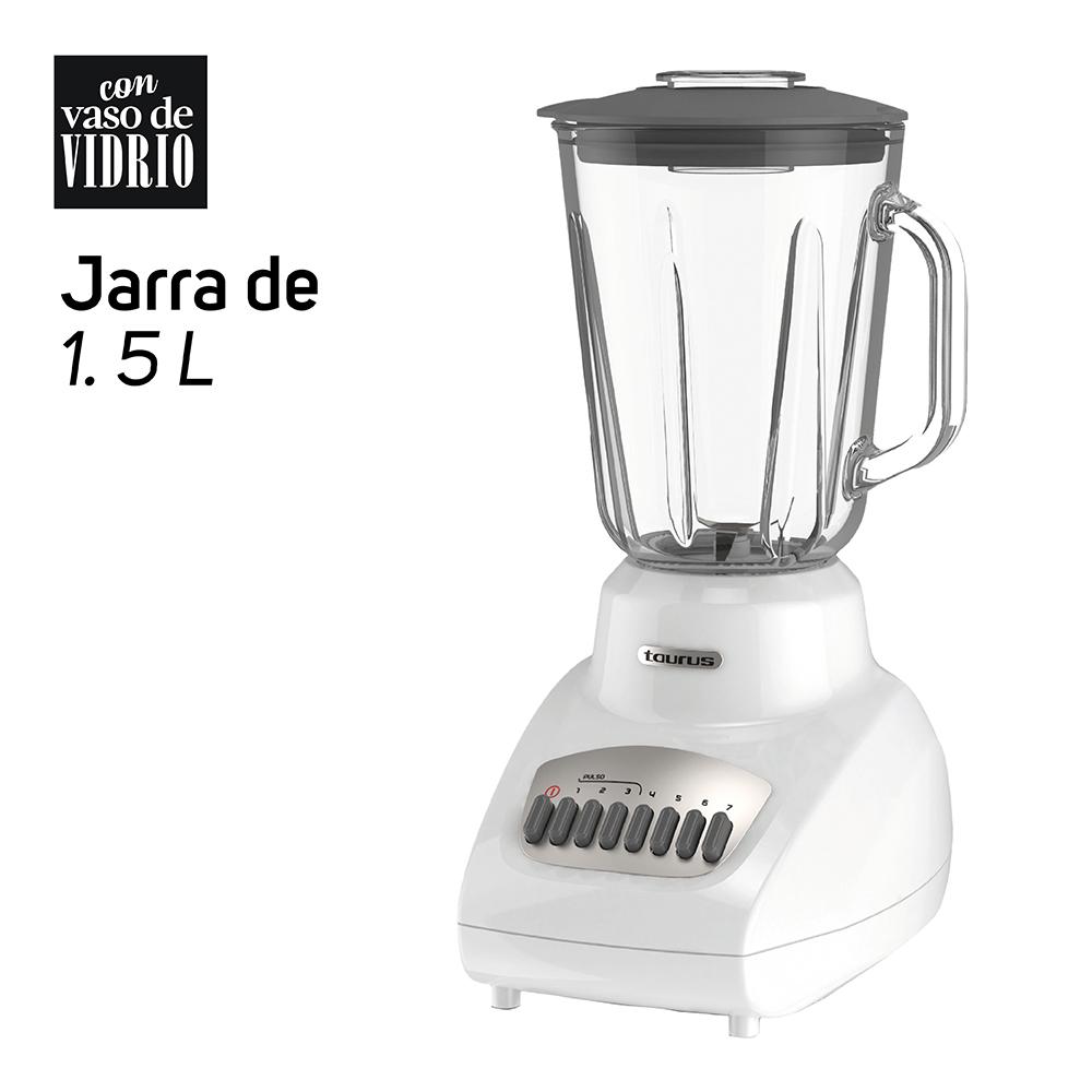 Foto 3 pulgar | Licuadora Taurus Gaudí color Blanco Vaso de Vidrio de 1.5 Litros 500 W 7 Velocidades Acople Easyfit de Larga Duración