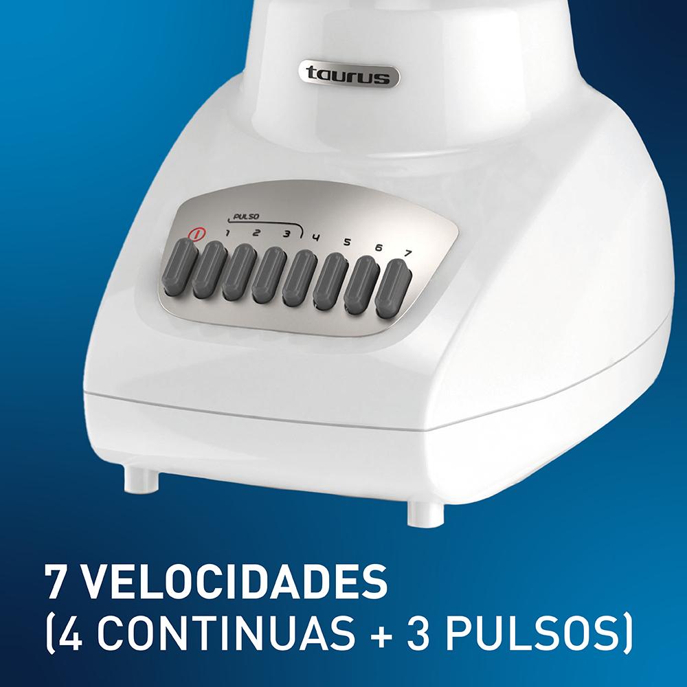 Foto 4 pulgar | Licuadora Taurus Gaudí color Blanco Vaso de Vidrio de 1.5 Litros 500 W 7 Velocidades Acople Easyfit de Larga Duración