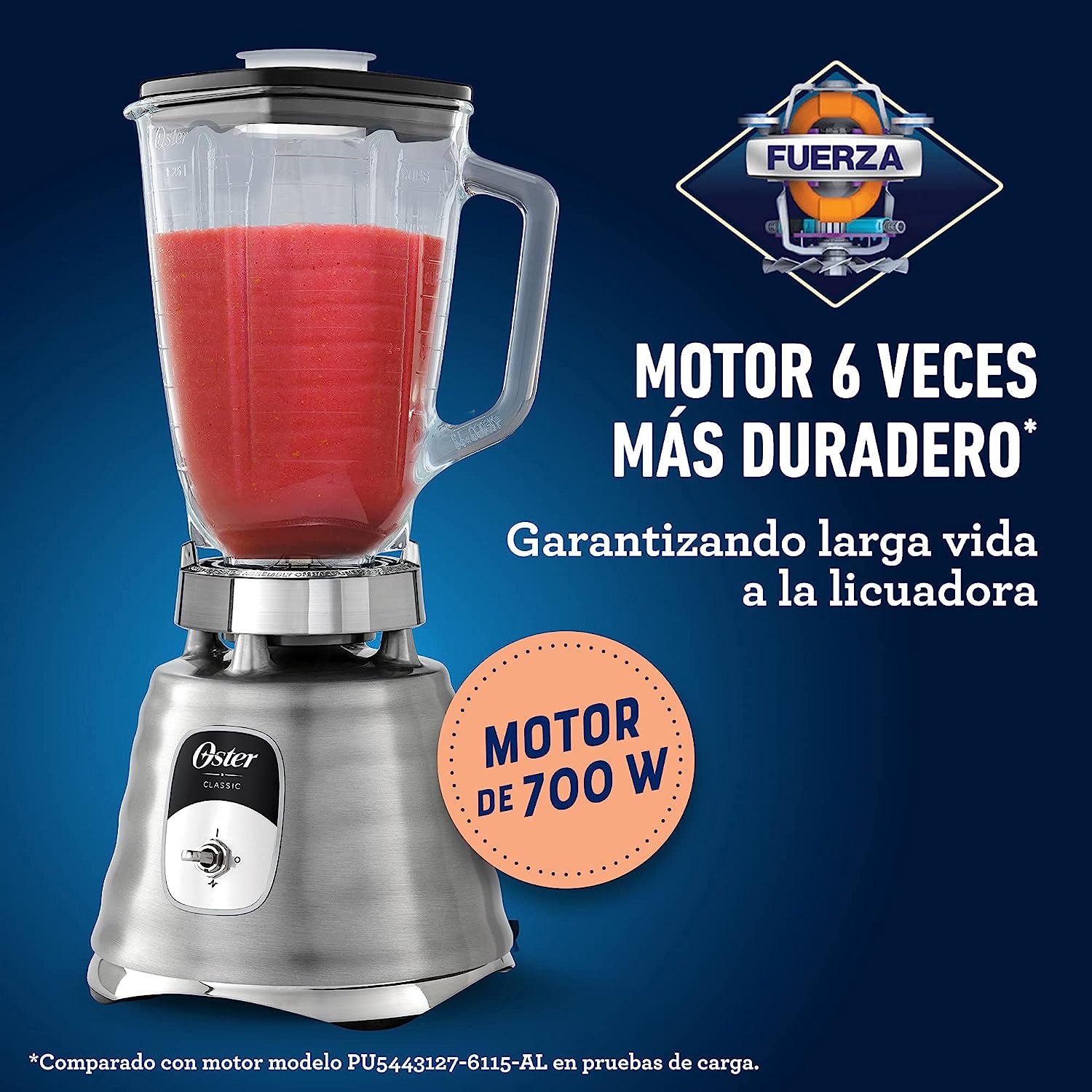 Foto 4 | Licuadora Clásica Oster BLST4127013 color Plata con Vaso de Vidrio 2 Vel