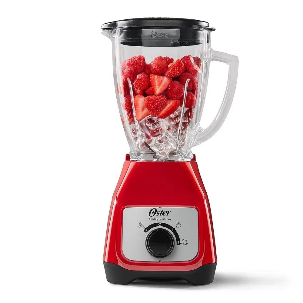 Licuadora Oster 2110250 color Rojo con Vaso de Vidrio $1,419