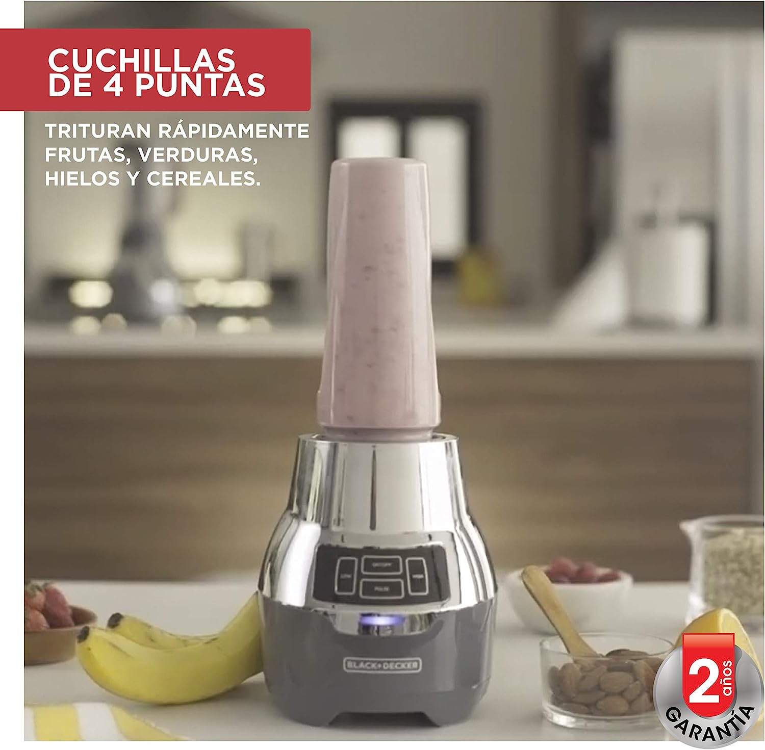 Foto 5 pulgar | Licuadora Personal Black+Decker 2 Velocidades 600 W Vaso de Plástico Gris