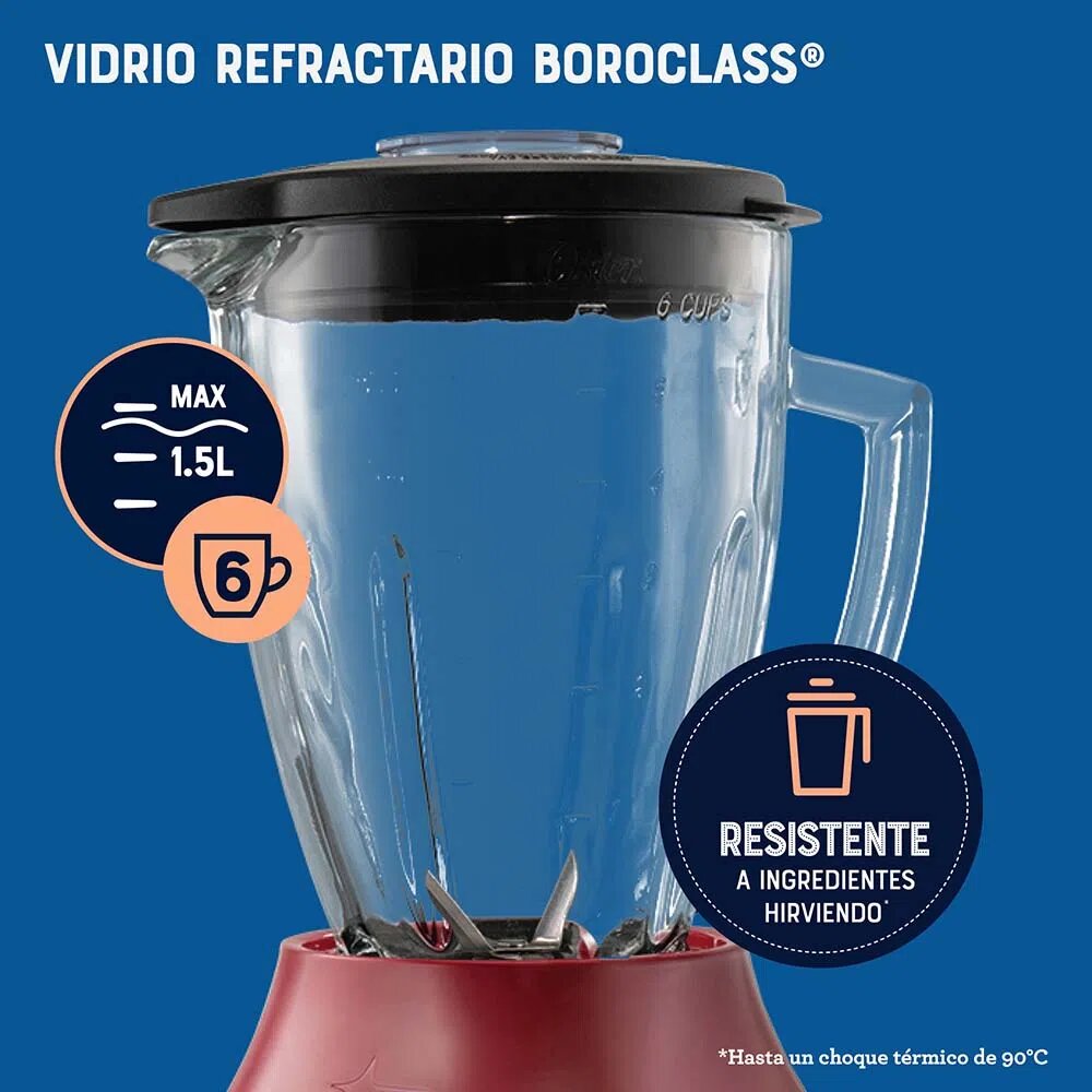 Foto 5 pulgar | Licuadora Oster 6 Velocidades Vaso de Vidrio 1.5 Litros