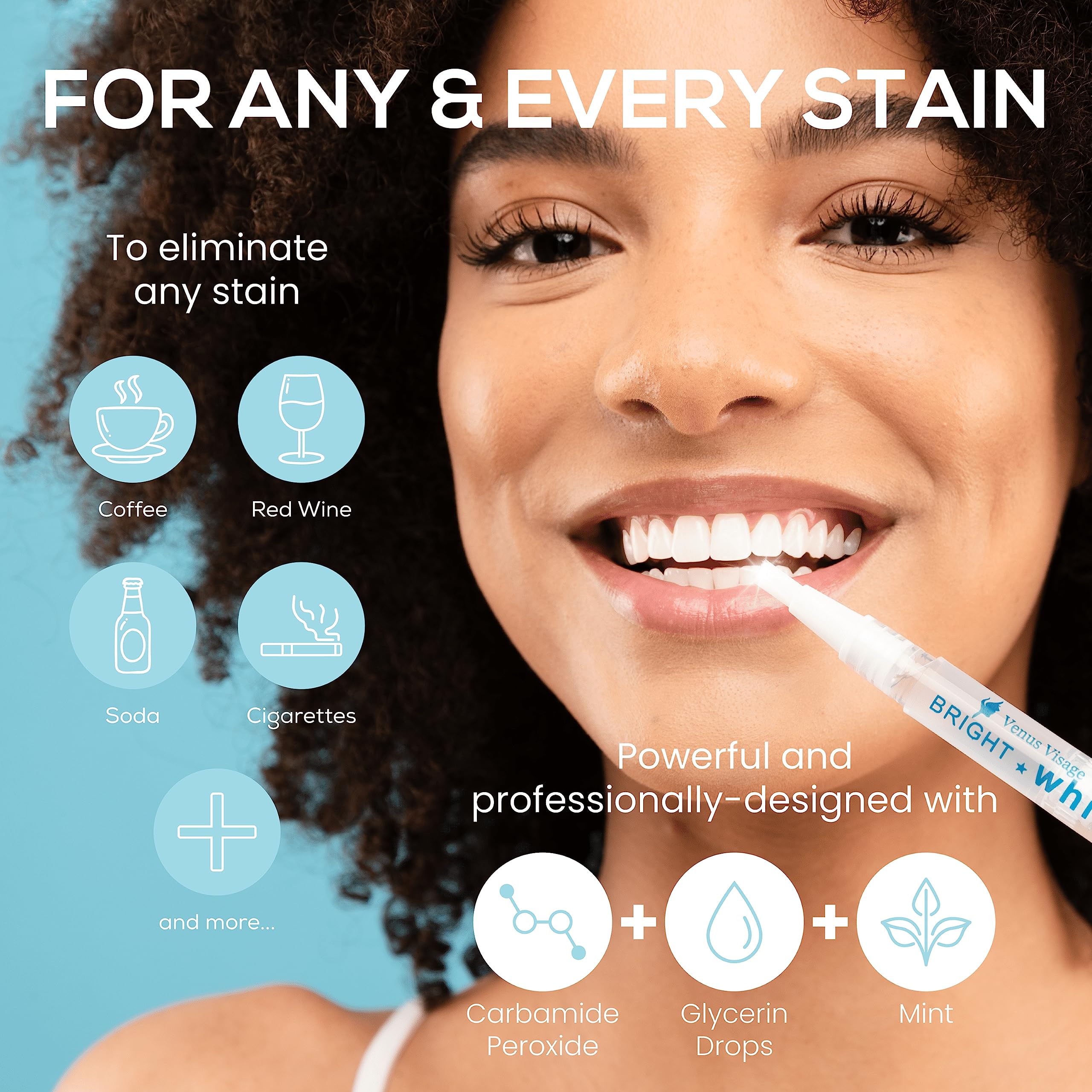 Foto 3 | Bolígrafo Blanqueador De Dientes Ganador Del Premio Venus Visage (2 Bolígrafos) - Venta Internacional.