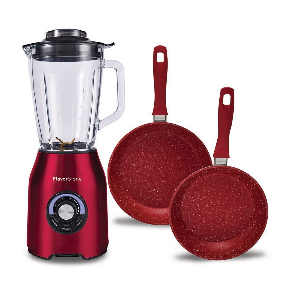 Licuadora Flavorstone Quartz Cherry Deluxe + 2 Sartenes $2,999
