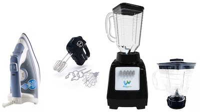 Foto 1 | Combo Licuadora Blue Ware 550w 1.125 Ml Negra + Vaso Procesador 750ml + Batidora Negra 200w + Plancha
