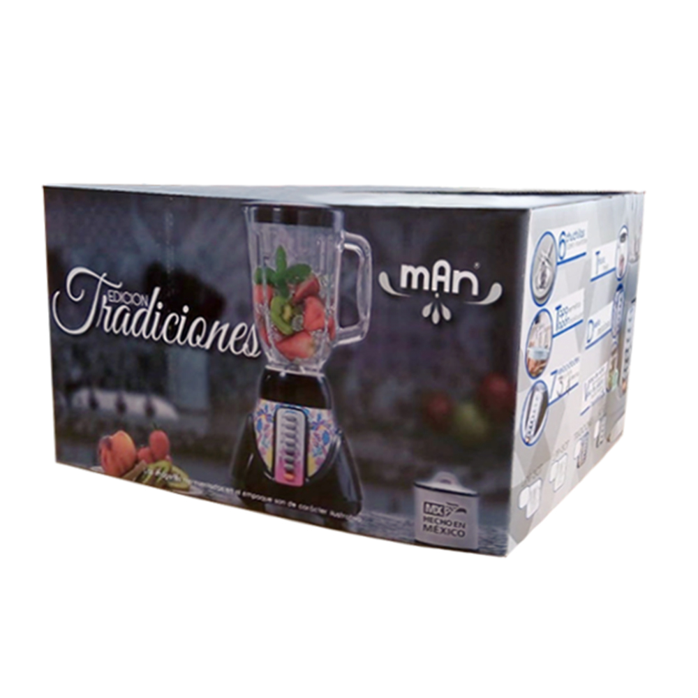 Foto 4 pulgar | Licuadora Man Lpv-807 Silver Vaso Vidrio Cap 1.5 Lt. 7 Vel. 550w