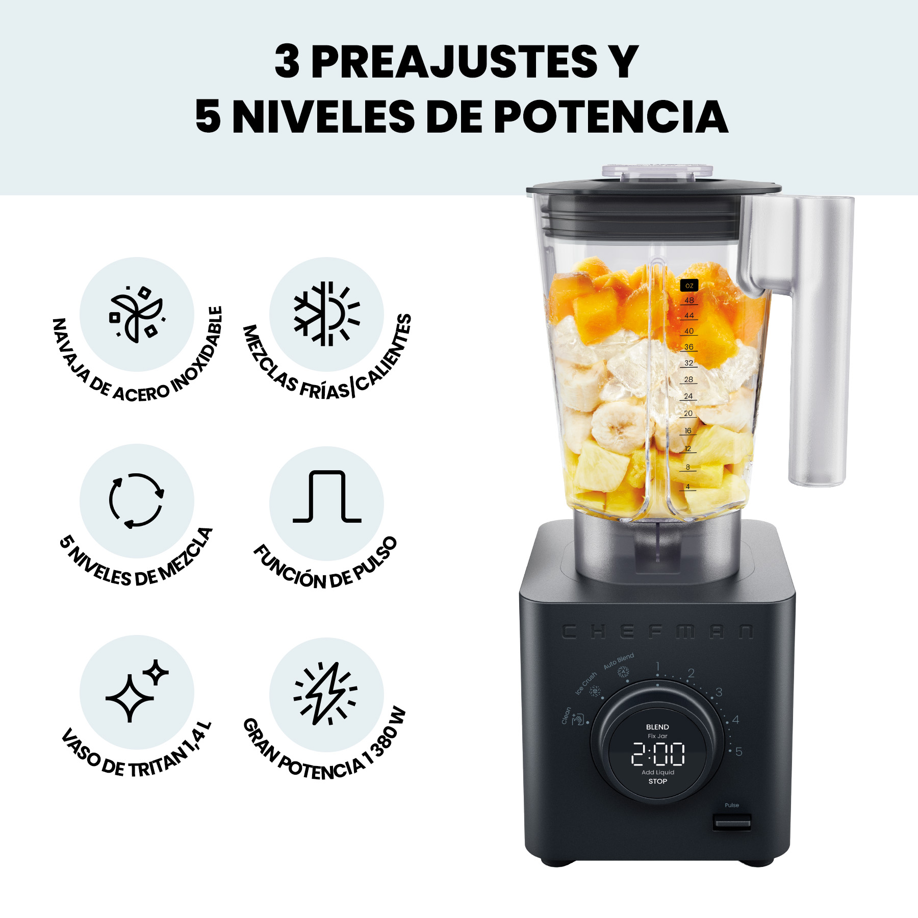 Foto 5 pulgar | Chefman Obliterator - Licuadora De Encimera De 40 Onzas Color Negro