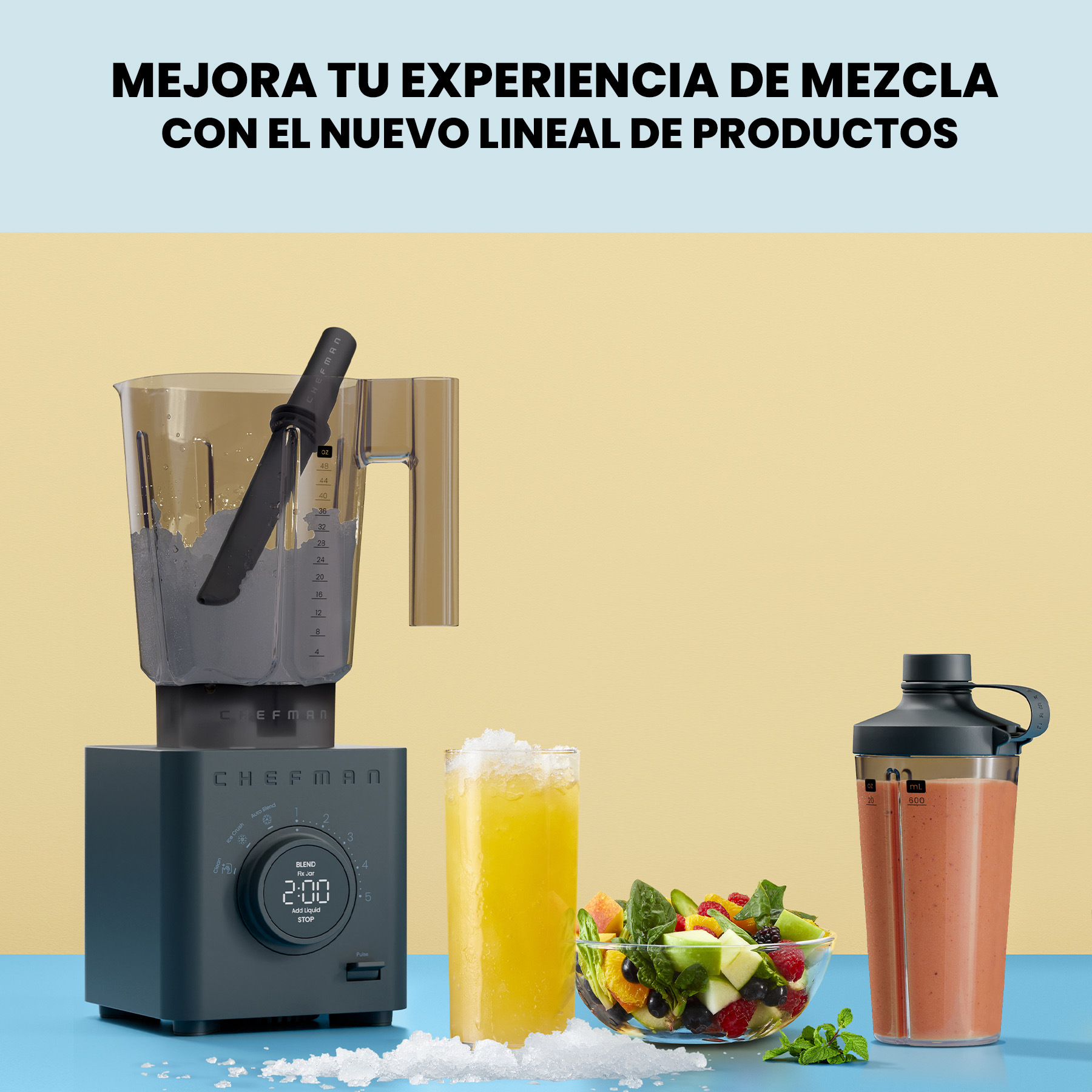 Foto 5 | Chefman Obliterator - Licuadora De Encimera De 40 Onzas Color Negro