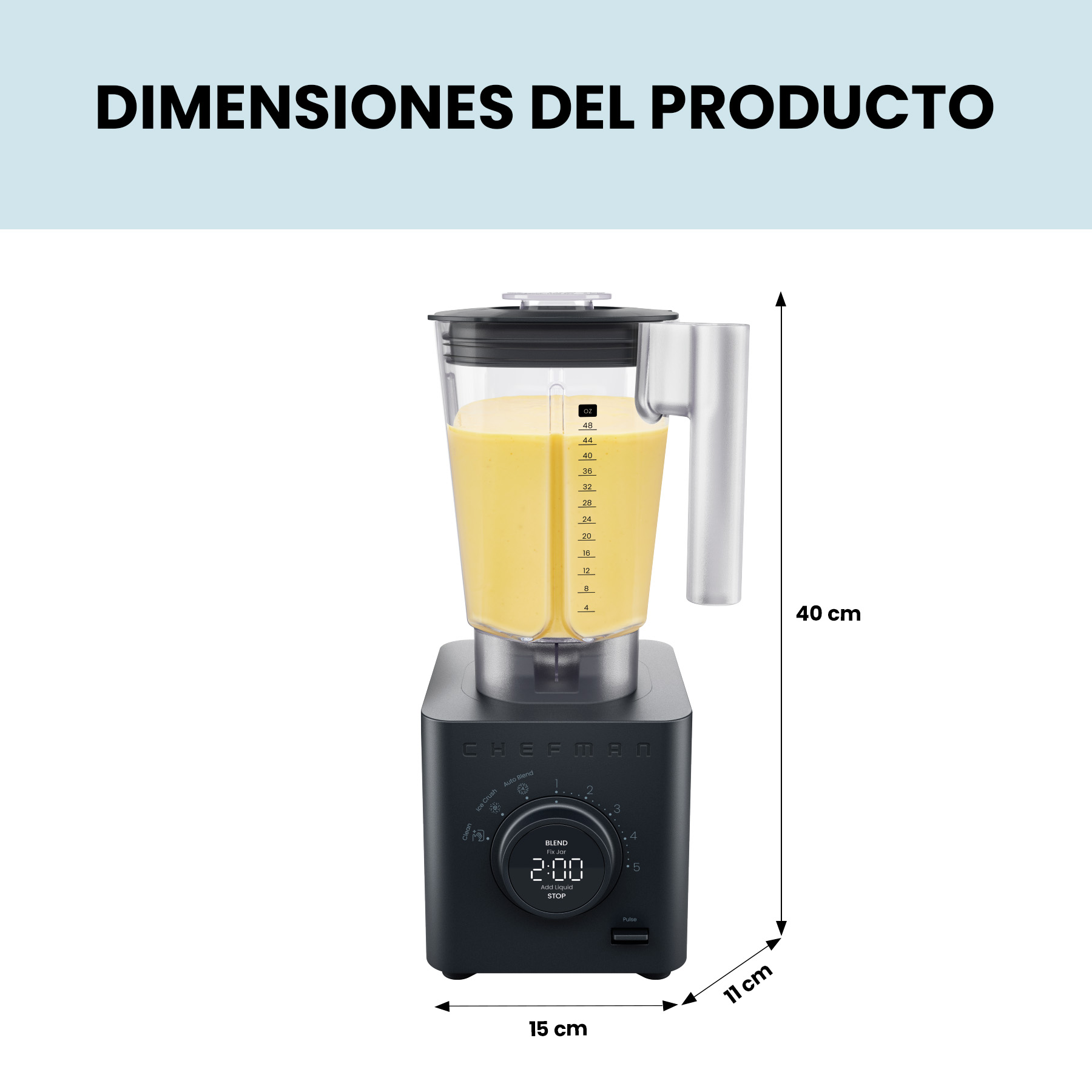 Foto 7 pulgar | Chefman Obliterator - Licuadora De Encimera De 40 Onzas Color Negro