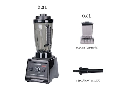 Foto 2 | Licuadora Profesional 3.5l Vaso Blender 15 Velocidades Basitex Color Negro