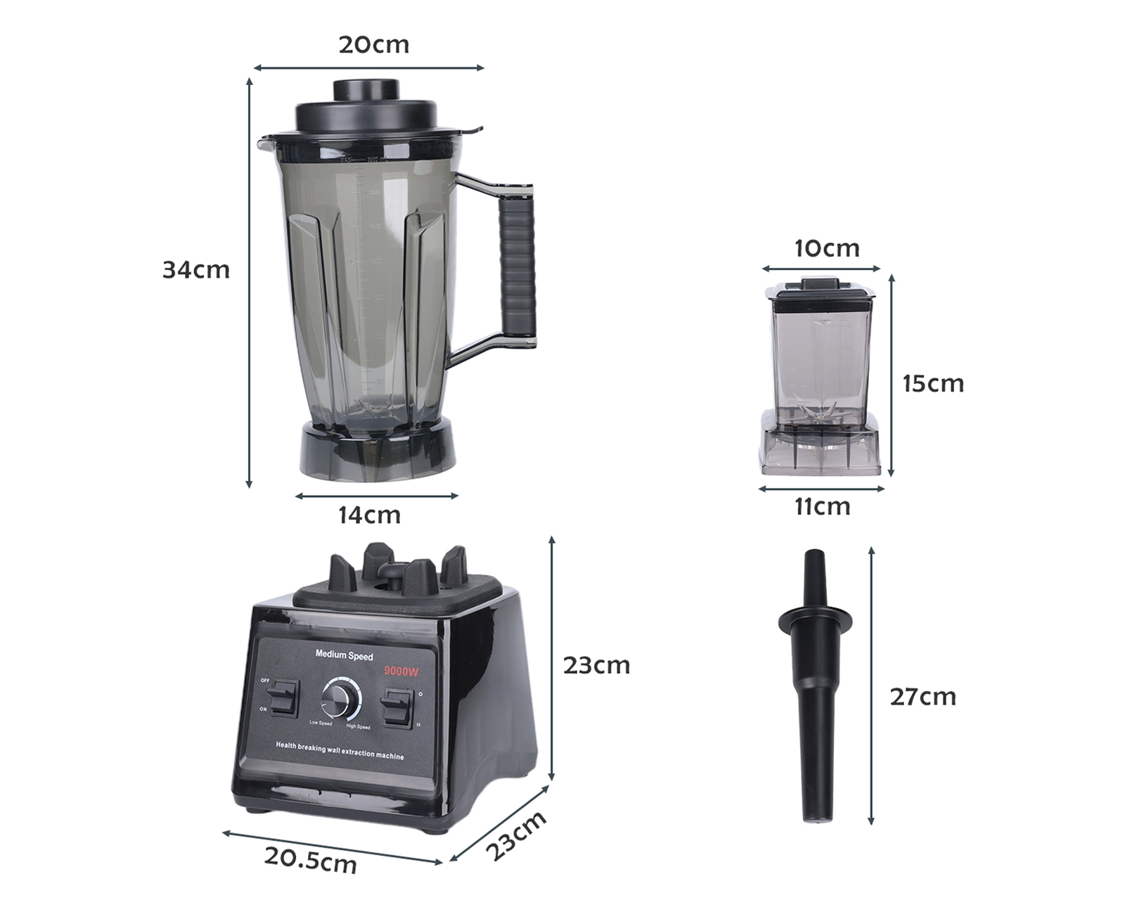 Foto 4 pulgar | Licuadora Profesional 3.5l Vaso Blender 15 Velocidades Basitex Color Negro