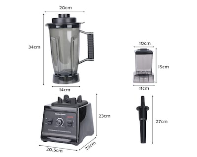 Foto 3 | Licuadora Profesional 3.5l Vaso Blender 15 Velocidades Basitex Color Negro