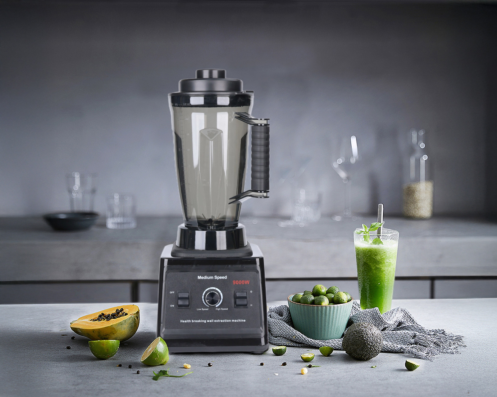 Foto 9 pulgar | Licuadora Profesional 3.5l Vaso Blender 15 Velocidades Basitex Color Negro
