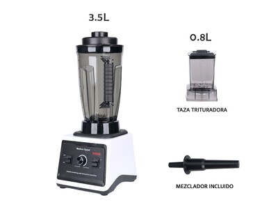 Foto 2 | Licuadora Profesional 3.5l Vaso Blender 15 Velocidades Basitex Color Blanco