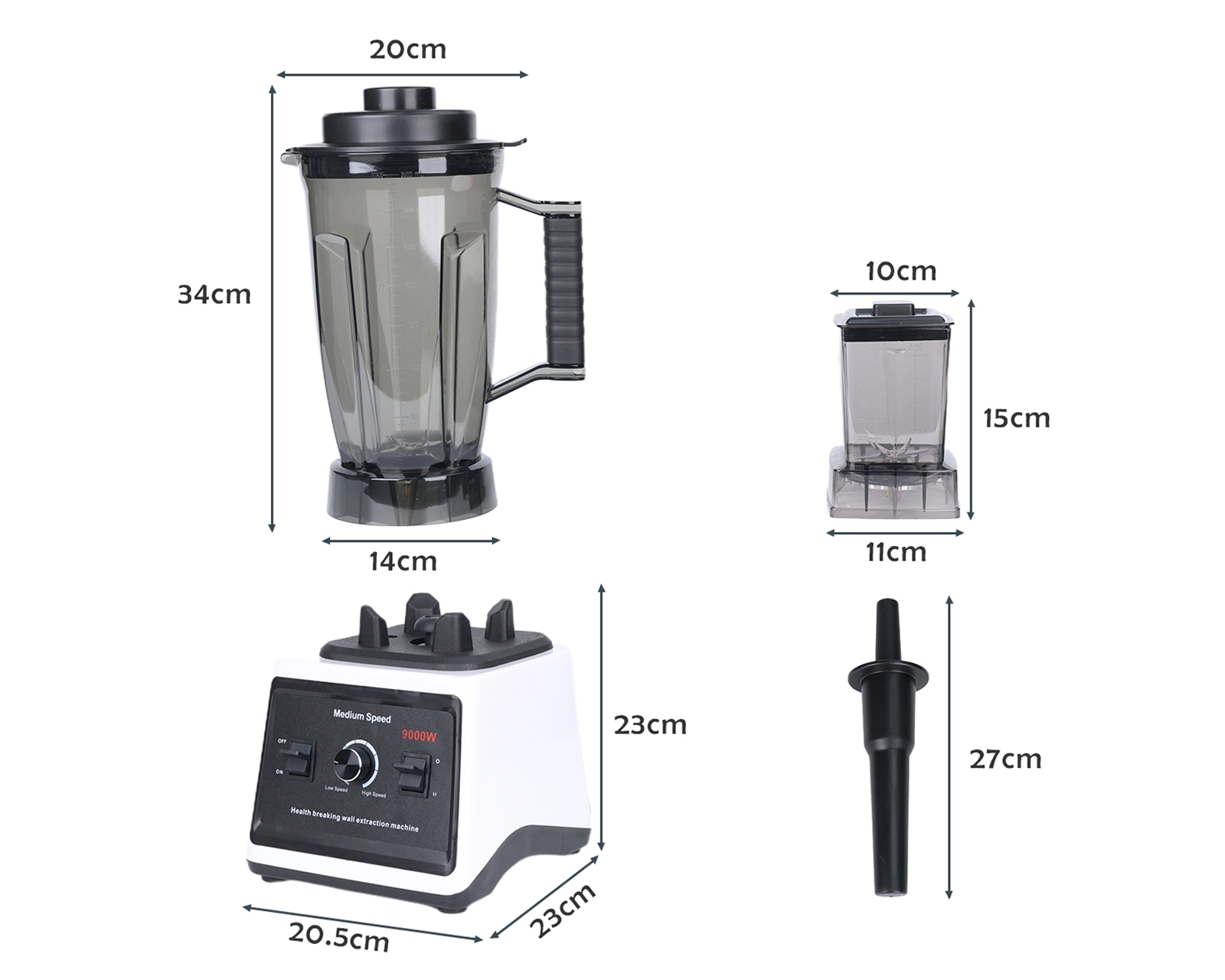 Foto 4 pulgar | Licuadora Profesional 3.5l Vaso Blender 15 Velocidades Basitex Color Blanco