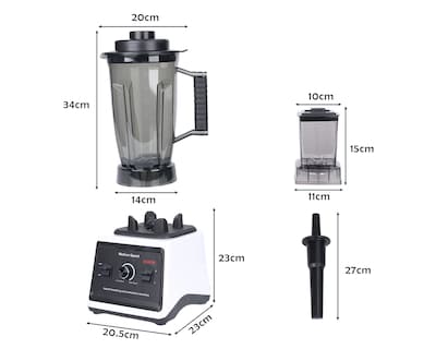 Foto 3 | Licuadora Profesional 3.5l Vaso Blender 15 Velocidades Basitex Color Blanco