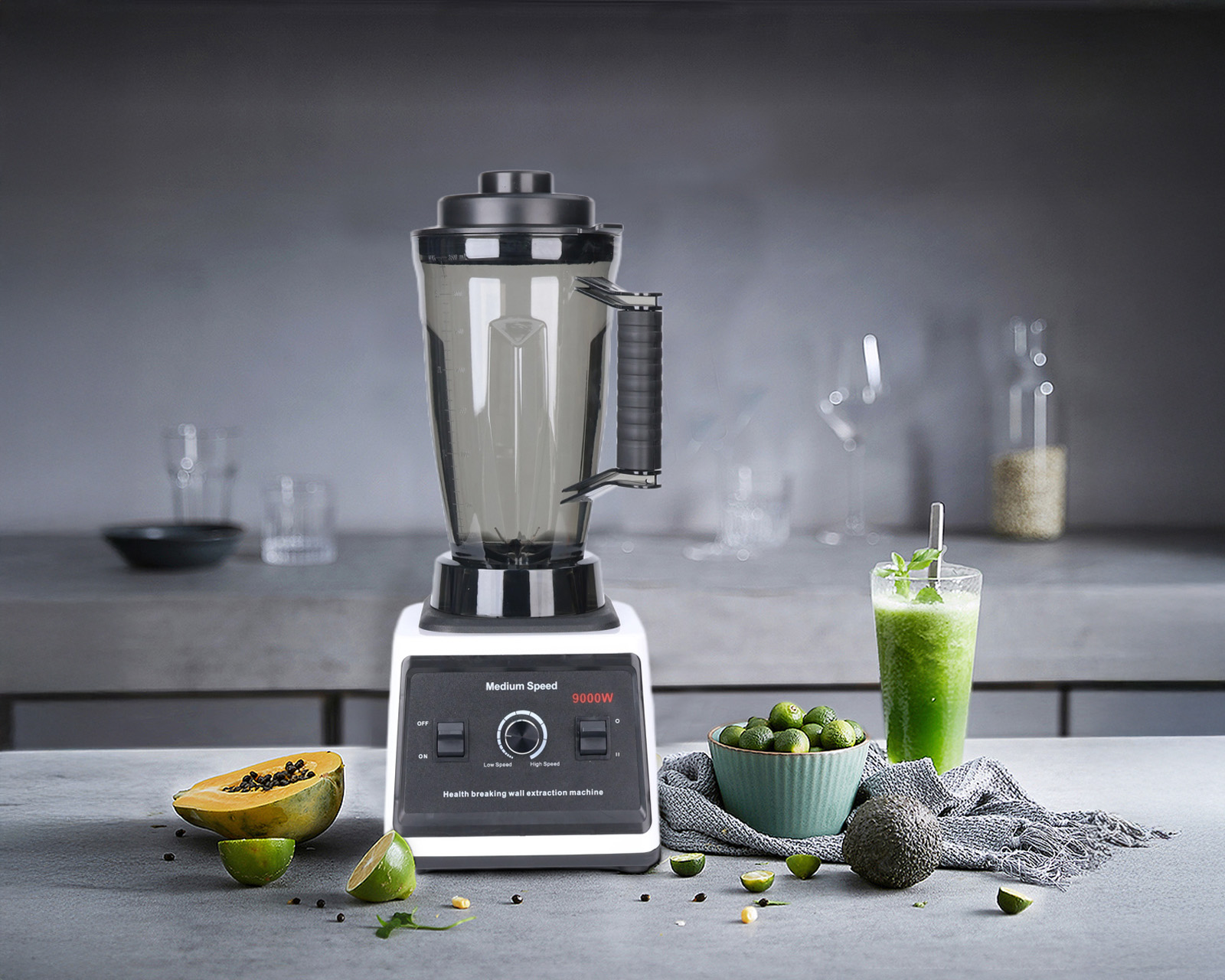 Foto 9 pulgar | Licuadora Profesional 3.5l Vaso Blender 15 Velocidades Basitex Color Blanco