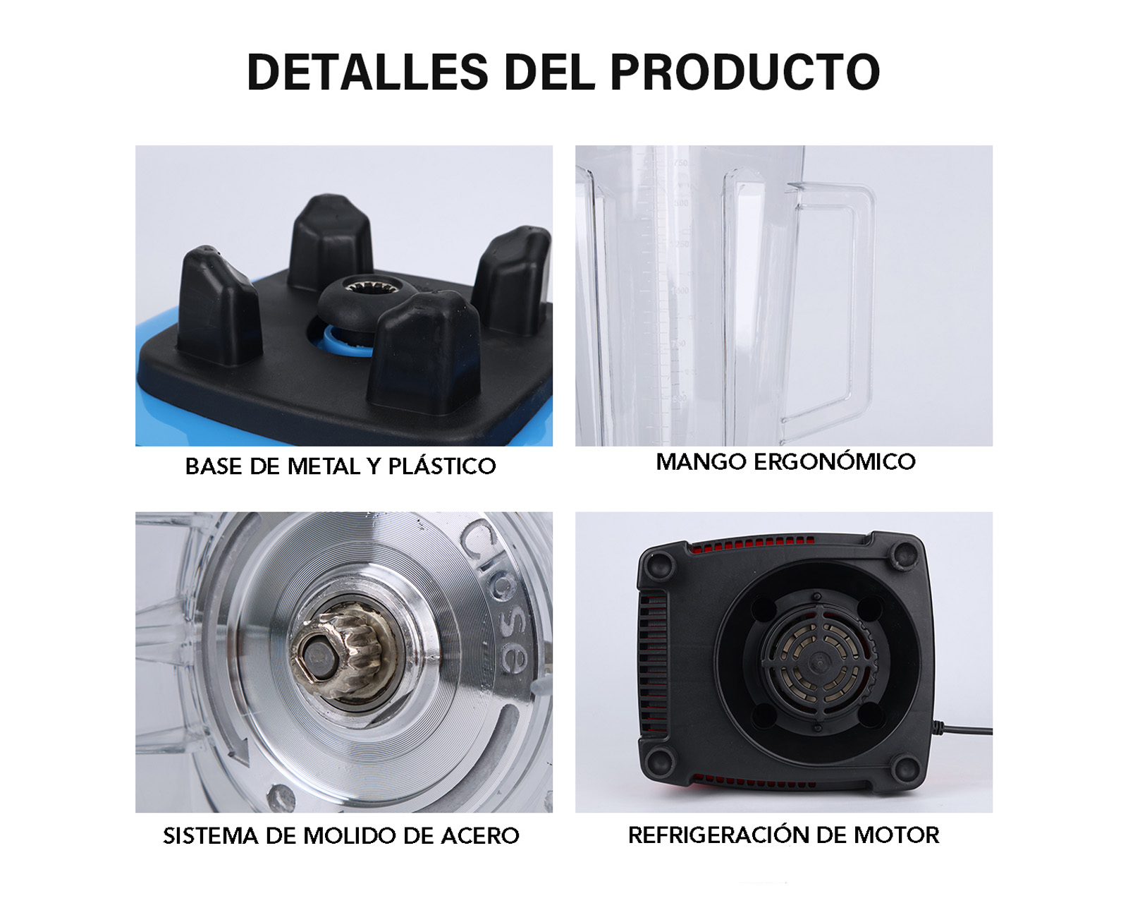 Foto 5 pulgar | Licuadora Profesional 2.5l Vaso Blender 15 Velocidades Basitex Color Azul