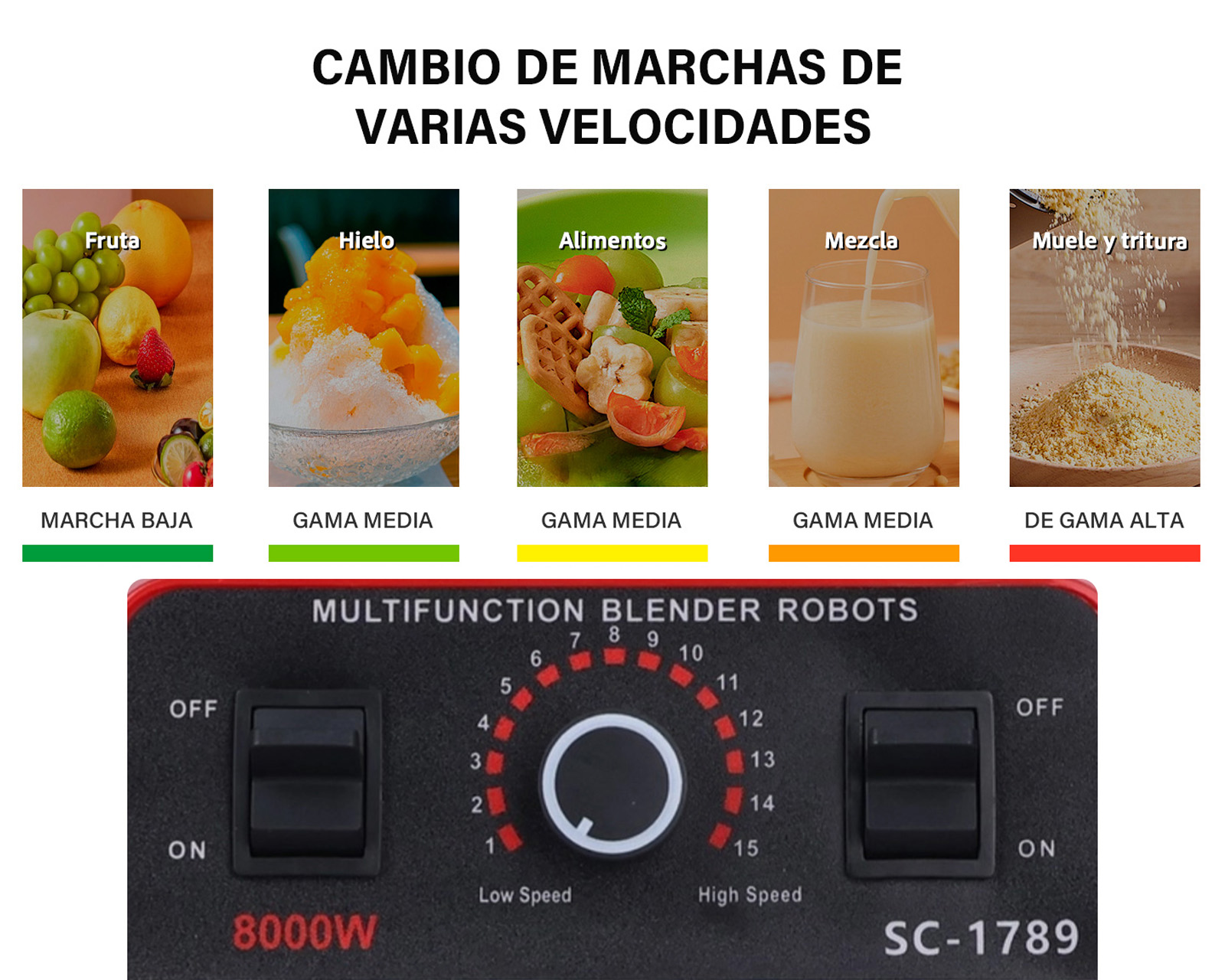 Foto 9 pulgar | Licuadora Profesional 2.5l Vaso Blender 15 Velocidades Basitex Color Negro