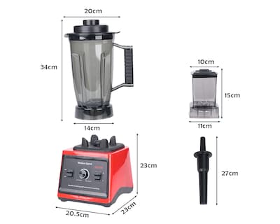 Foto 3 | Licuadora Profesional 3.5l Vaso Blender 15 Velocidades Basitex Color Rojo