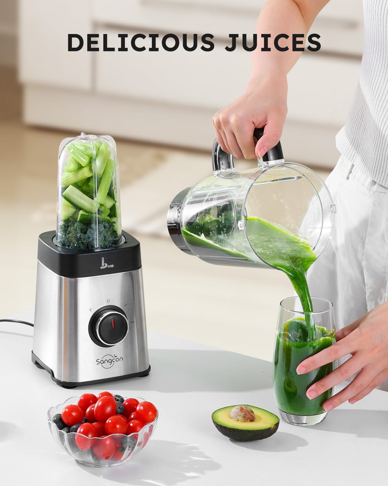 Foto 4 pulgar | Licuadora de Mesa Sangcon de Acero Inoxidable-Venta Internacional