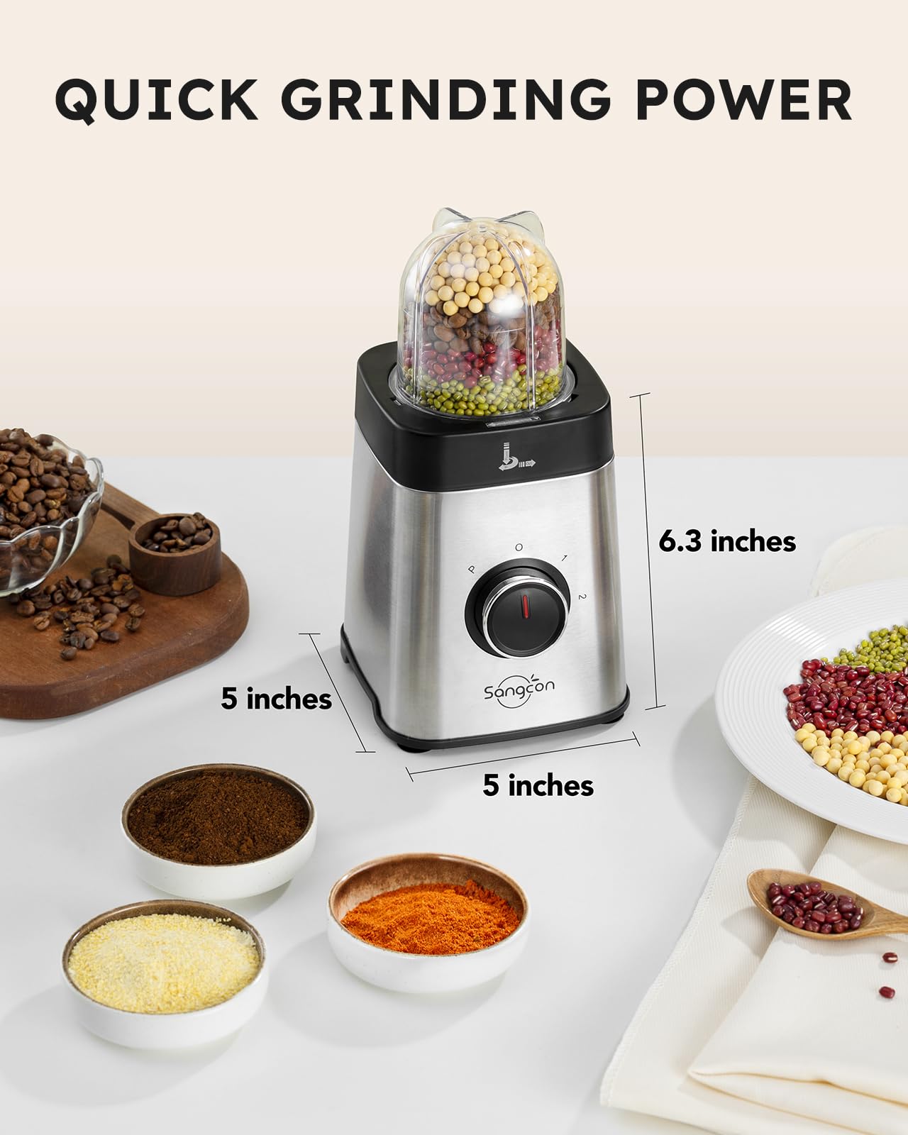 Foto 5 pulgar | Licuadora de Mesa Sangcon de Acero Inoxidable-Venta Internacional