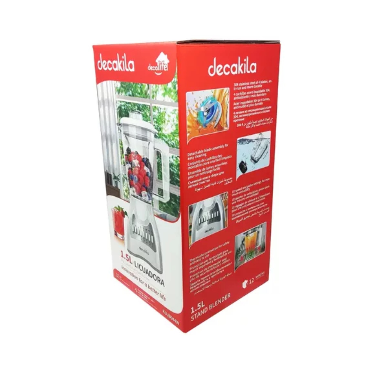 Foto 5 | Licuadora 10 Velocidades Vaso De Plástico Decakila Kujb044w Blanco