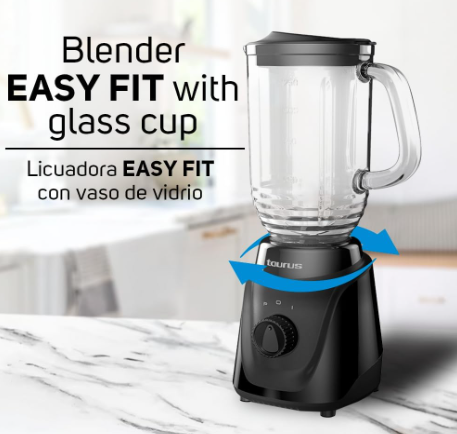 Foto 4 pulgar | Licuadora Taurus Meninaglass 2 Vel Vaso de Vidrio 127v/300w1 Lt Negro