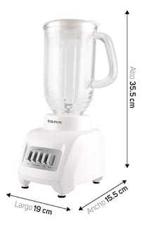 Foto 3 | Licuadora Taurus Granite 4 Vel Vaso De Vidrio 1 Lt 400w Blanco