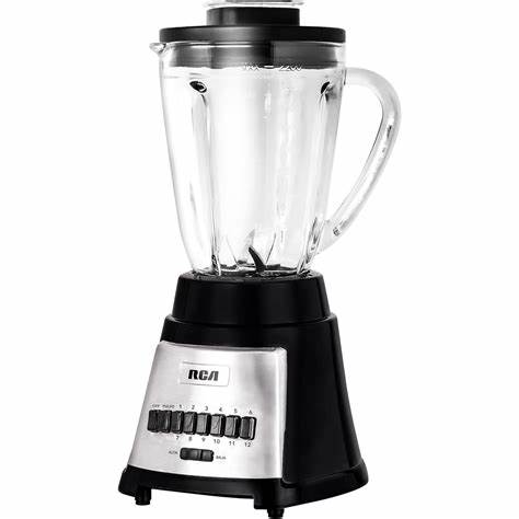 Foto 3 pulgar | Licuadora 12vel Vaso Vidrio 2.2l Base Negra Con Acero Inox Rca